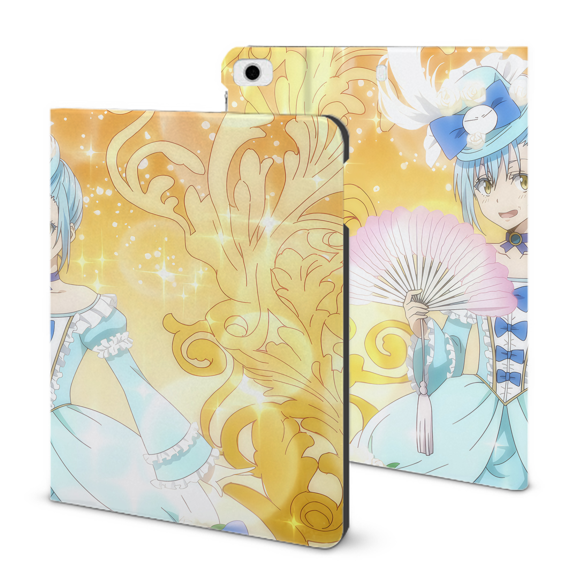 （画像用） 転スラ Regarding Reincarnated to Slime IPad ケース ブック型 PUレザー TPU 耐衝撃 軽量 薄型 ペン収納なし 全面保護 IPad 各モデル対応